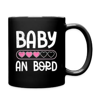 Femmes enceintes BÉBÉ À BORD Drôle - Mug uni - noir - Droite