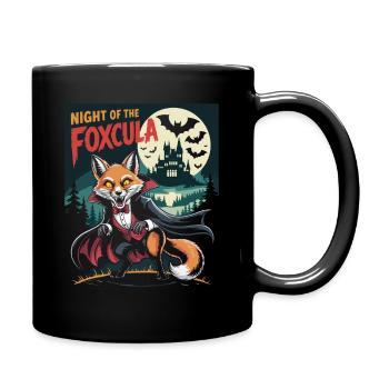 Fuchs Nacht am Schloss mit Vampiren - Tasse einfarbig - Schwarz - Rechts