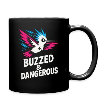 Funny Hummingbird Mem Tiny Bird Big Energy - Full Colour Mug - black - Right