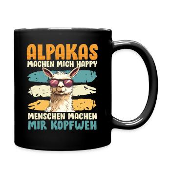 Alpaga Fan ALPAGAS MAKE ME HAPPY Drôle - Mug uni - noir - Droite