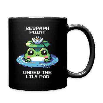 Respawn Point: Under the Water Lily | Frog, Pond - Full Colour Mug - black - Right