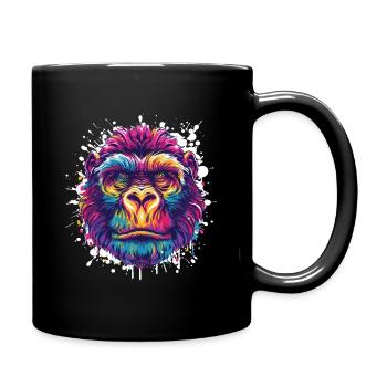 Gorilla Paint Blot Animal - Full Colour Mug - black - Right