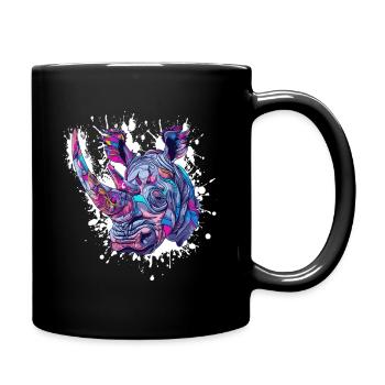 Rhino Rhino Splashes of Color - Full Colour Mug - black - Right