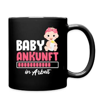 Bald Mama BABY ANKUNFT IN ARBEIT Lustiges - Tasse einfarbig - Schwarz - Rechts