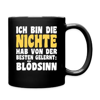 Familienmotiv Nichte - Tasse einfarbig - Schwarz - Rechts