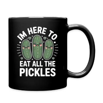Concombres ici pour manger tous les cornichons - Mug uni - noir - Droite