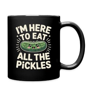 Concombres ici pour manger tous les cornichons - Mug uni - noir - Droite