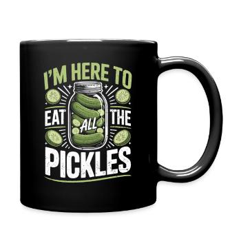 Concombres ici pour manger tous les cornichons - Mug uni - noir - Droite