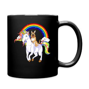 German Shepherd Unicorn - Full Colour Mug - black - Right
