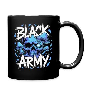 Blue Skull Army Mushrooms - Full Colour Mug - black - Right