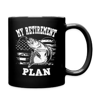 Plan de retraite avec poisson - Mug uni - noir - Droite