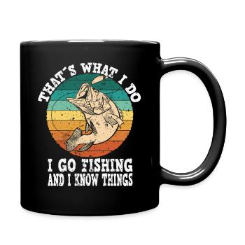 Retro Fisch Meme Motiv - Tasse einfarbig - Schwarz - Rechts