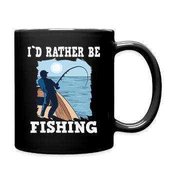 Lieber Angeln Motiv am Meer - Tasse einfarbig - Schwarz - Rechts