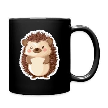 Igel - Tasse einfarbig - Schwarz - Rechts