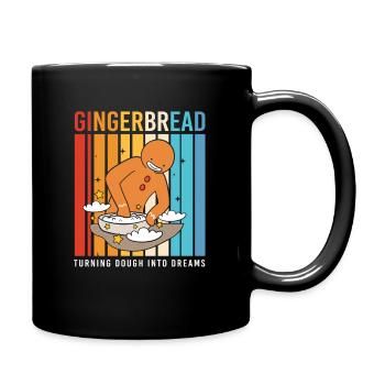 Lebkuchen Weihnachten Lebkuchenmann Gingerbread - Tasse einfarbig - Schwarz - Rechts