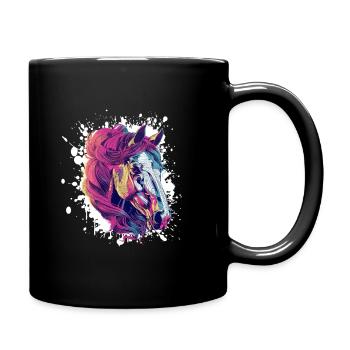 Colorful Horse PopArt Color Explosion - Full Colour Mug - black - Right