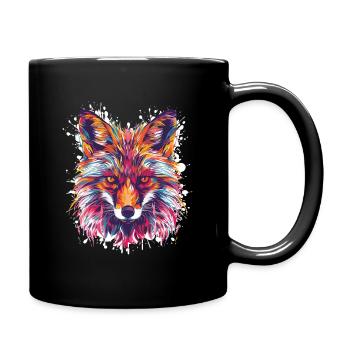 Fox Watercolor - Full Colour Mug - black - Right