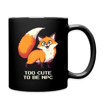 Derpy Fuchs mit Main-Character-Energy - Tasse einfarbig - Schwarz - Rechts