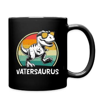 Bald Papa VATERSAURUS Retro Lustiges - Tasse einfarbig - Schwarz - Rechts