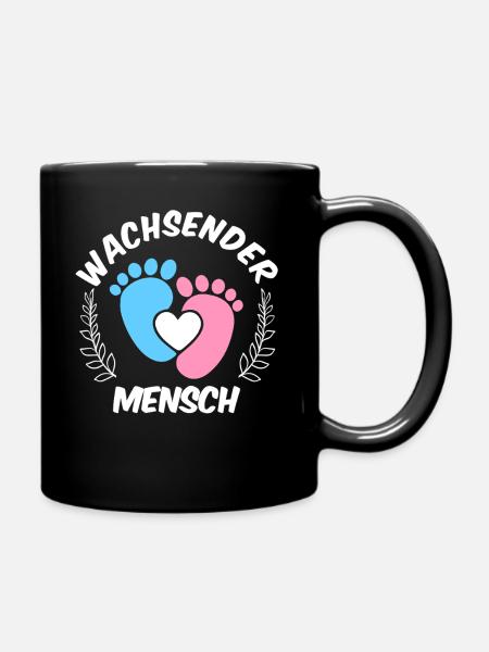 Werdende Mutter WACHSENDER MENSCH Lustig - Tasse einfarbig - Schwarz