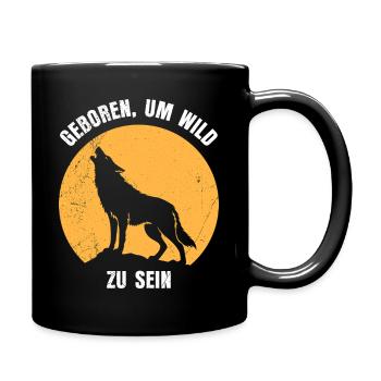 Wolf Spirit GEBOREN UM WILD ZU SEIN Lustig - Mug uni - noir - Droite