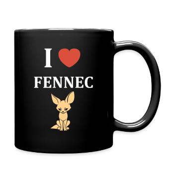 J aime Fennec et coeur - Mug uni - noir - Droite
