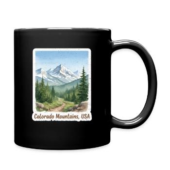 Colorado Berge Naturlandschaft - Tasse einfarbig - Schwarz - Rechts