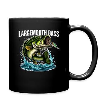 Largemouth Bass Jump Graphic - Full Colour Mug - black - Right