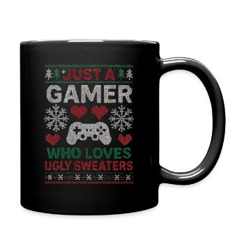 Ugly Christmas Gamer Weihnachten Zocker Gaming - Full Colour Mug - black - Right