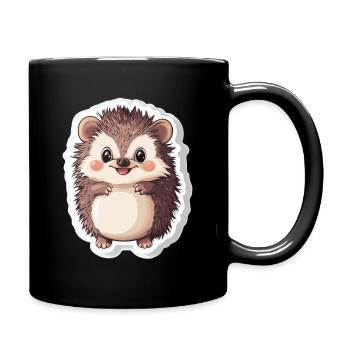 Igel - Tasse einfarbig - Schwarz - Rechts