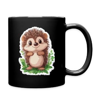 Hedgehog - Full Colour Mug - black - Right