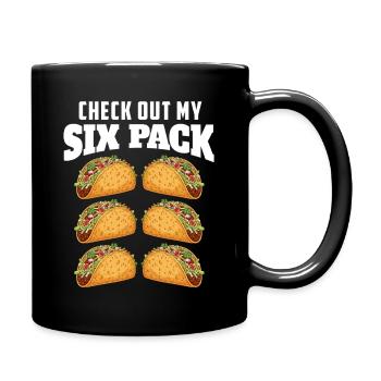 Check Out My Six Pack Tacos Joke - Full Colour Mug - black - Right