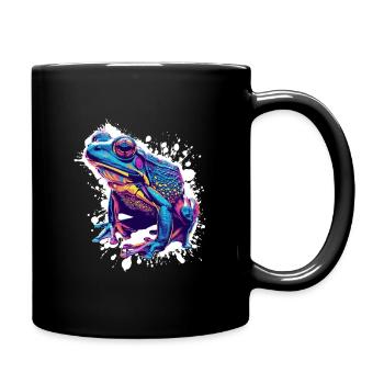 Neon Frog Splash Art - Full Colour Mug - black - Right