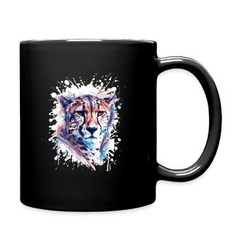 Leopard Splatter Watercolor Painting - Full Colour Mug - black - Right
