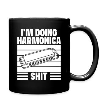 Harmonica Musican Doing Shit Harmonica - Full Colour Mug - black - Right