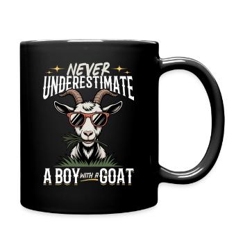 Drôle d’animal de la ferme chèvre - Mug uni - noir - Droite