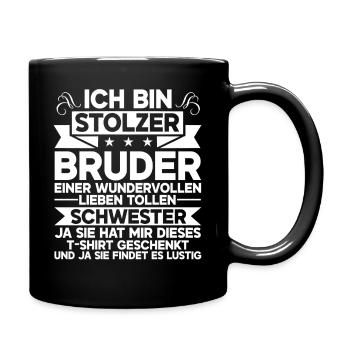 Proud Brother of a Wonderful Sister - Full Colour Mug - black - Right