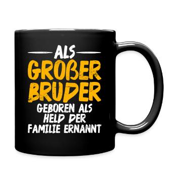 Born as a big brother as a hero of the family - Full Colour Mug - black - Right