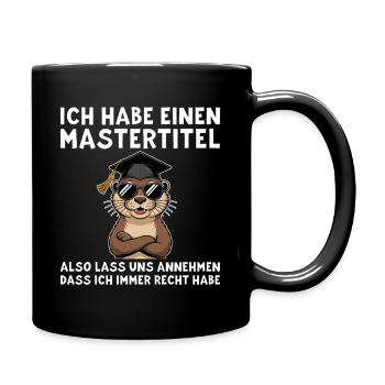 Mastertitel - Lustiger Otter Master Abschluss - Tasse einfarbig - Schwarz - Rechts