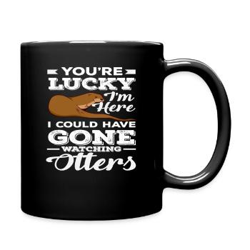 Loutre de mer Jeu de mots Amoureux des loutres - Mug uni - noir - Droite
