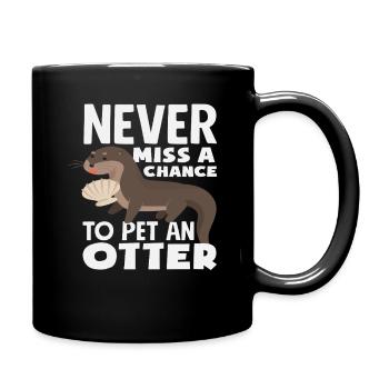 Sea Otter Cartoon Pet An Otter - Full Colour Mug - black - Right