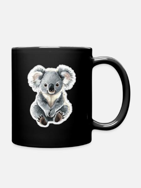 Koala - Tasse einfarbig - Schwarz