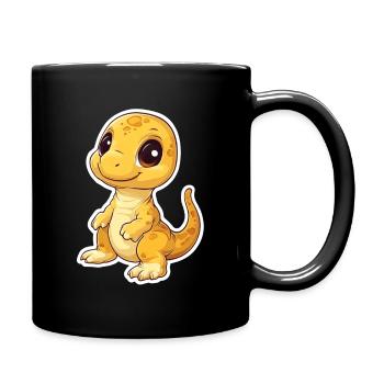 Dinosaurier - Tasse einfarbig - Schwarz - Rechts