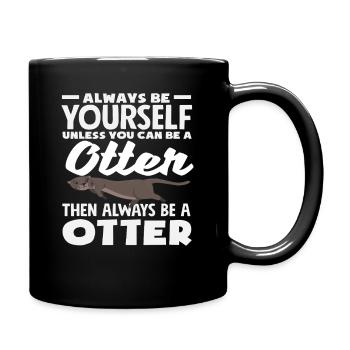 Sea Otter Cartoon Gift - Full Colour Mug - black - Right