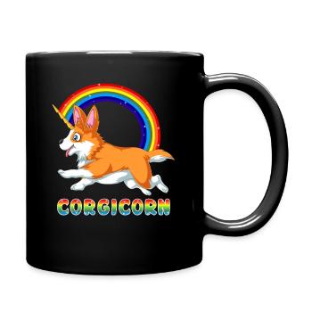 Funny Corgicorn Corgi Unicorn Kids Shirt - Full Colour Mug - black - Right