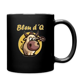 Drôle Vache Stupide Bleu d’Q Dessin animé - Mug uni - noir - Droite
