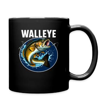 Motif de poisson sauté de doré jaune - Mug uni - noir - Droite