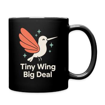 Funny Hummingbird Mem Tiny Bird Big Energy - Full Colour Mug - black - Right
