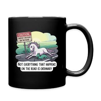 Duo de licornes Fantasy au bord de la route - Mug uni - noir - Droite