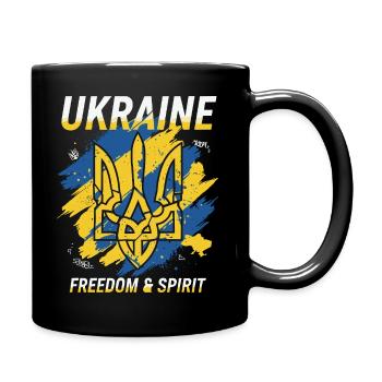 Ukraine Freiheit Wappen Kunst - Tasse einfarbig - Schwarz - Rechts
